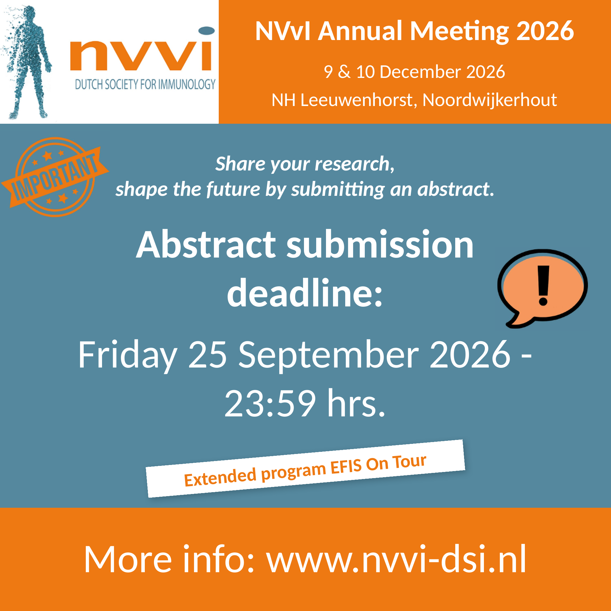 Call for abstracts NVvI AM 2026